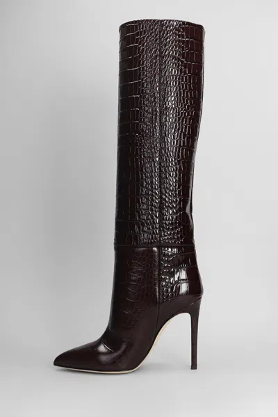 Paris Texas Stiletto Boot High Heels Boots In Bordeaux Leather