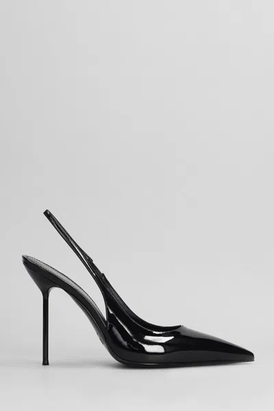 Paris Texas Lidia Slingback Pumps In Black Patent Leather