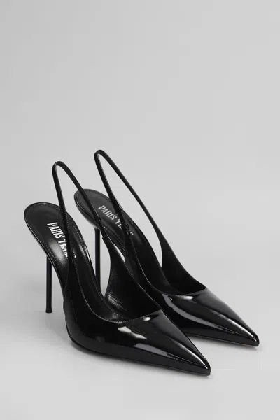 Paris Texas Lidia Slingback Pumps In Black Patent Leather