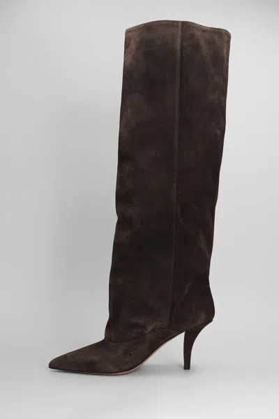 Paris Texas Ines Reverse 75 High Heels Boots In Brown Suede