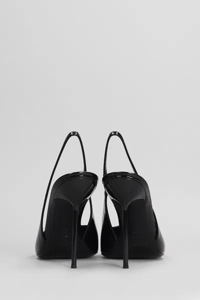 Paris Texas Lidia Slingback Pumps In Black Patent Leather