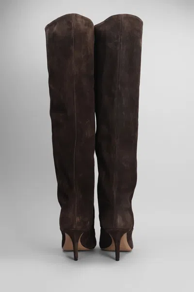 Paris Texas Ines Reverse 75 High Heels Boots In Brown Suede
