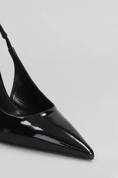 Paris Texas Lidia Slingback Pumps In Black Patent Leather
