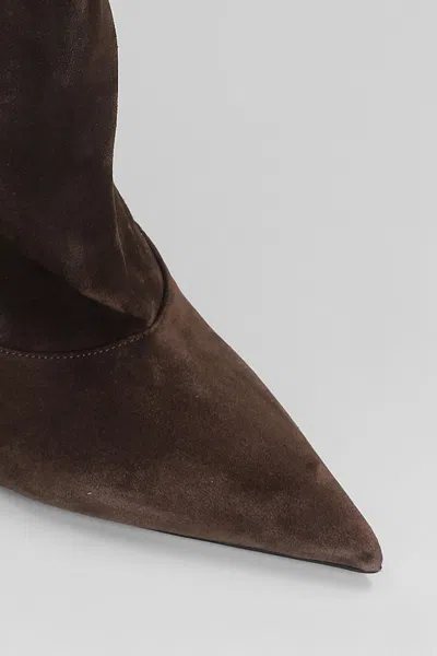 Paris Texas Ines Reverse 75 High Heels Boots In Brown Suede