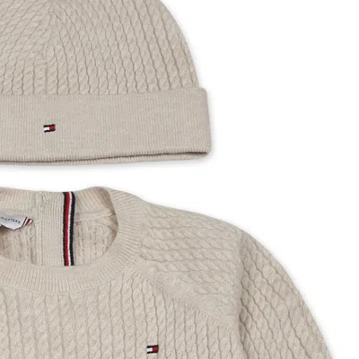 Tommy Hilfiger Beige Birth Set For Babykids With Flag In Gray