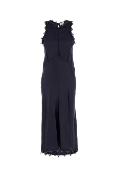 Isabel Marant Abito Jadelia In Raso Blu Notte Donna In Black