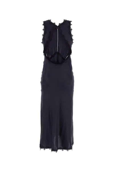 Isabel Marant Abito Jadelia In Raso Blu Notte Donna In Black