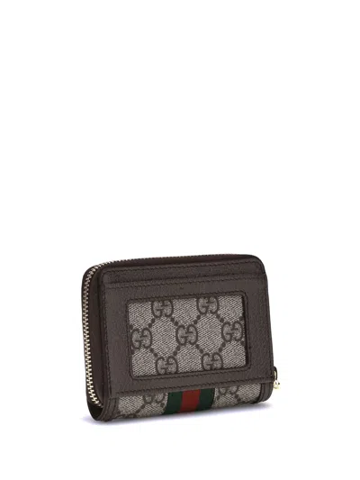 Gucci Women Ophidia Card Holder In Brown