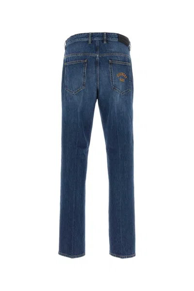 Givenchy Blue Five-pocket Jeans With Logo Patch On The Back In Denim Man In Blue
