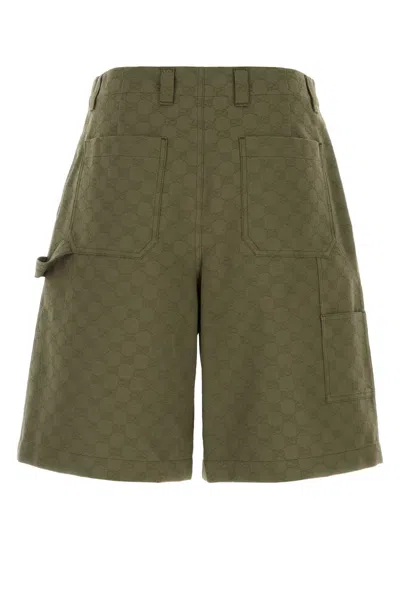 Gucci Gg Fabric Bermuda Shorts In Green