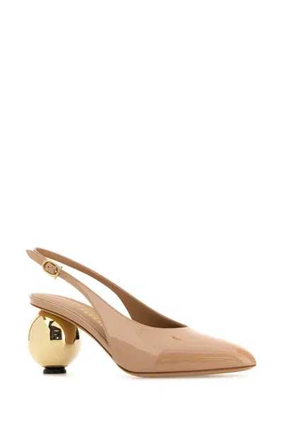 Ferragamo Skin Pink Leather Tessie 70 Pumps