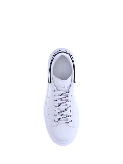 Alexander Mcqueen Chunky Leather Sneakers Featuring Perforated Profiles In White