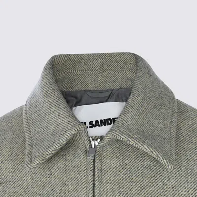 Jil Sander Collared Long Sleeve Textured Fabric Jacket