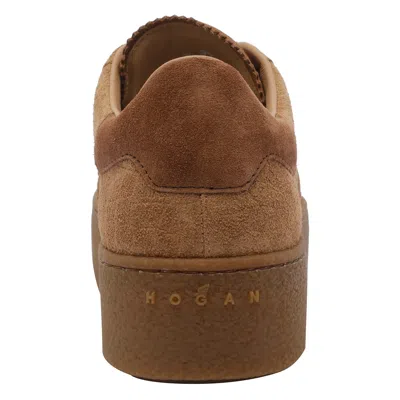 Hogan Low Top Sneakers Platform Sole In Brown