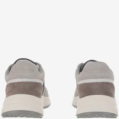 Hogan Round Toe Rubber Sole Panelled Design Sneakers In Gray