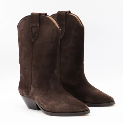 Isabel Marant Duerto Chocolate Cowboy Boots In Suede Women In Brown