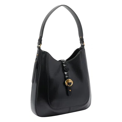 Isabel Marant Black Hobo Bag With Braided Detail And Adjustable Strap In Black