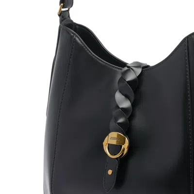 Isabel Marant Black Hobo Bag With Braided Detail And Adjustable Strap In Black