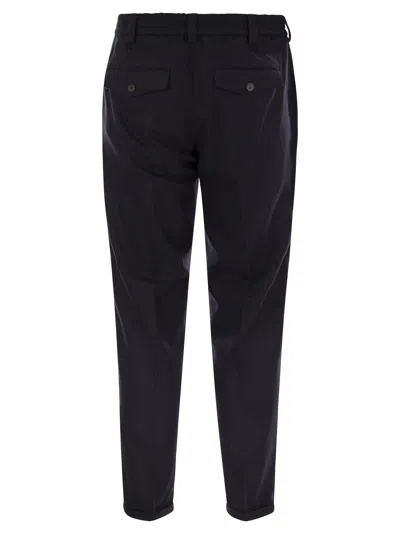 Pt Torino Blue Virgin Wool And Cashmere Trouser In Blue
