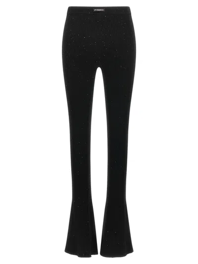 Pinko Black Wool-blend Trousers In Black