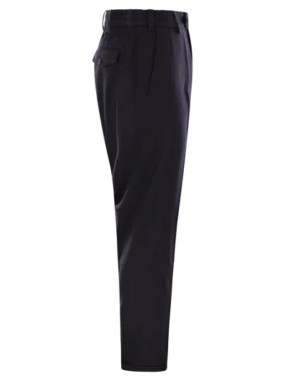 Pt Torino Blue Virgin Wool And Cashmere Trouser In Blue