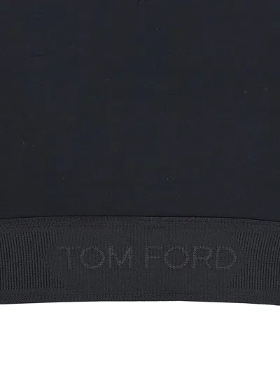 Tom Ford Logo Underband Bralette Bra In Blue
