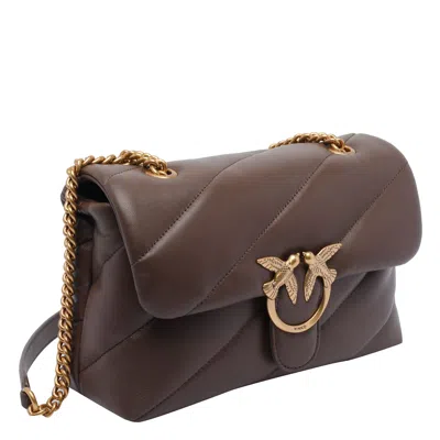 Pinko Borsa A Tracolla Media Love Bag Puff Marrone In Brown