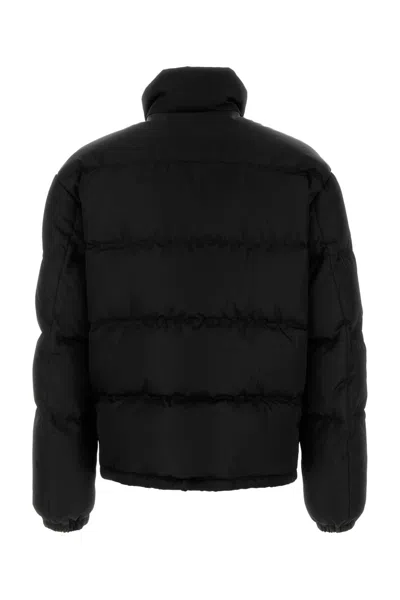 Prada Quilted Nylon Jacket Zip Pockets In Black
