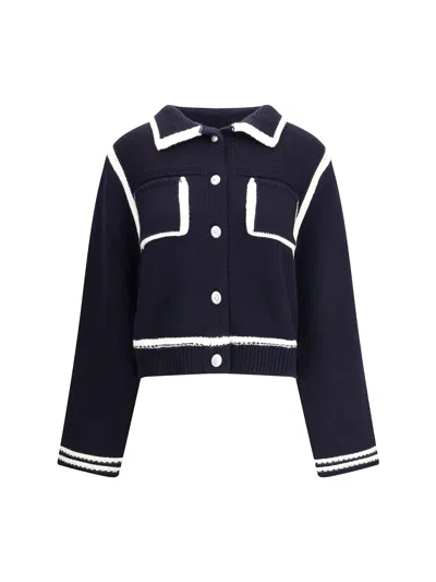 Pinko Cardigan With Contrasting Profiles In Black