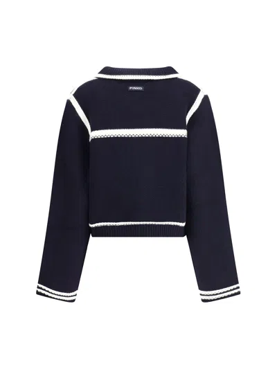 Pinko Cardigan With Contrasting Profiles In Black