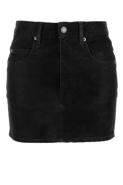 Isabel Marant Étoile Isabel Marant Etoile Black Synthetic Leather Kimmy Mini Skirt In Black