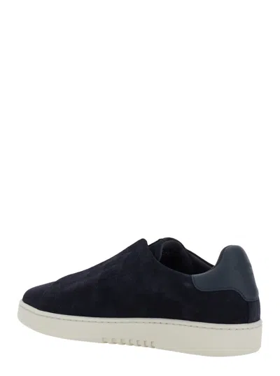 Axel Arigato 'dice Laceless' Black Low Top Slip-on Sneakers In Blue