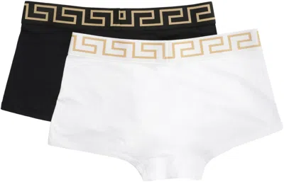 Versace Set Of Two Cotton Boxers With Logoed Elastic Band