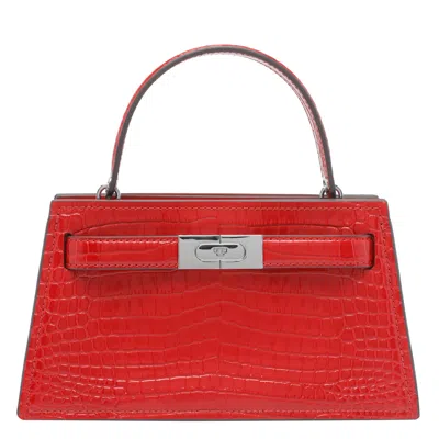 Tory Burch Small Lee Radziwill Croc Handbag