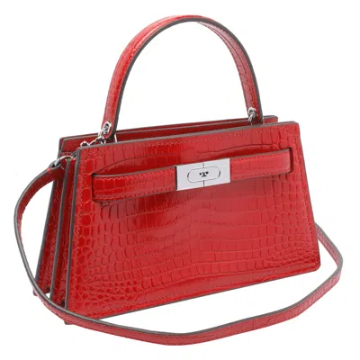 Tory Burch Small Lee Radziwill Croc Handbag