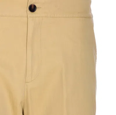 Burberry Classic Straight-leg Pants With Distinctive Check Cuffs In Nude