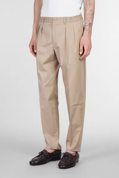 Tagliatore P-gord24 Pants In Beige Cotton In Brown