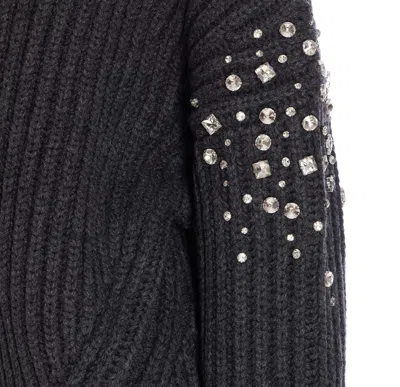 Pinko Crystal-embellished Ribbed Cardigan