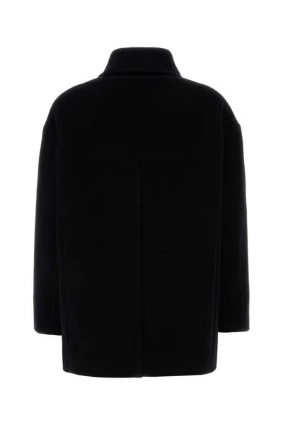 Isabel Marant Wool Blend Fiby Coat With Collared Neck In Black