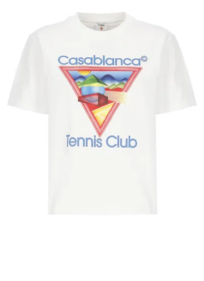 Casablanca Crew Neck Graphic Print Short Sleeves Top