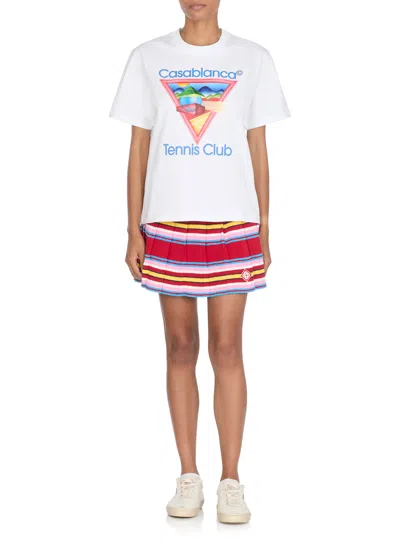Casablanca Crew Neck Graphic Print Short Sleeves Top