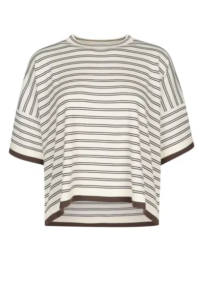 Brunello Cucinelli Striped Motif Wool And Cashmere Sweater