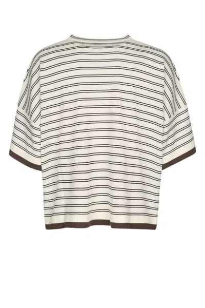 Brunello Cucinelli Striped Motif Wool And Cashmere Sweater