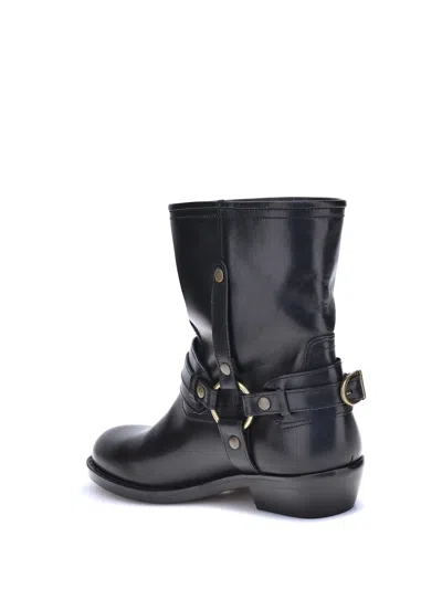 Isabel Marant 40mm Buckle-strap Leather Biker Boots