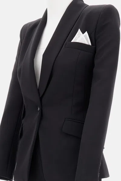 Elisabetta Franchi Tailored Black Suit With Fitted Blazer And Straight-leg Trousers In Black