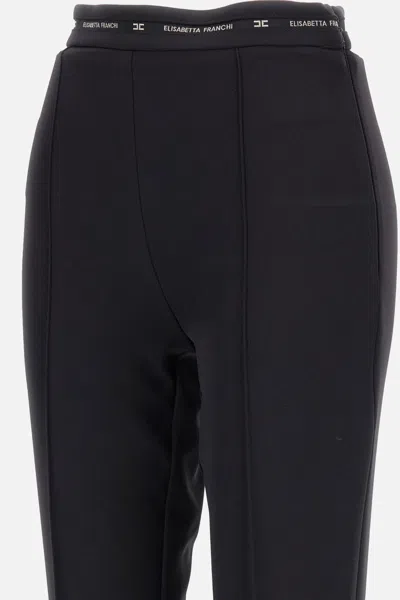 Elisabetta Franchi Tailored Black Suit With Fitted Blazer And Straight-leg Trousers In Black
