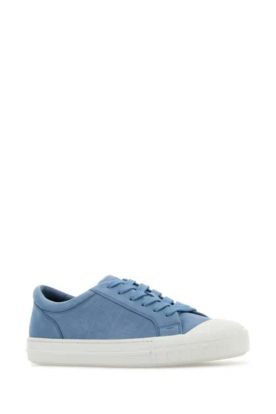 Fendi Valentino Garavani White Mesh True Actress Sneakers In Blue