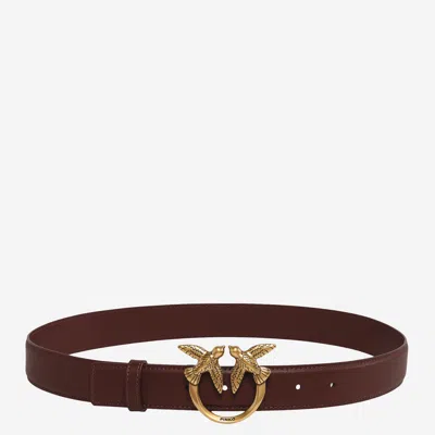 Pinko Love Birds High Leather Belt 4cm