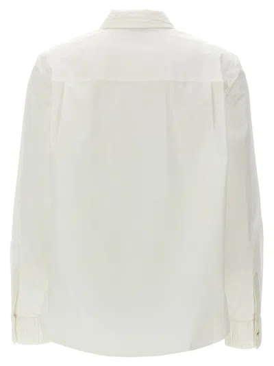Tory Burch Collared Neck Long Sleeves Pleated Cuffs Shirt In White