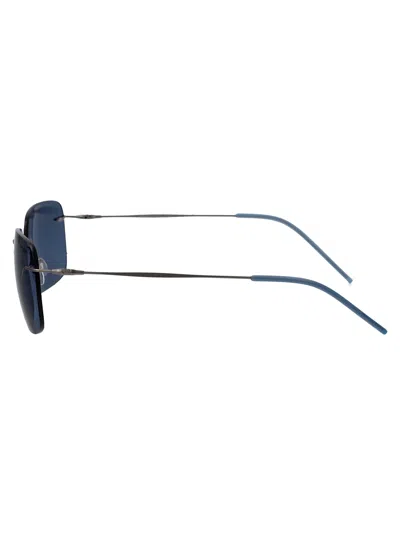 Giorgio Armani Matte Gunmetal Metal Sunglasses In Neutral